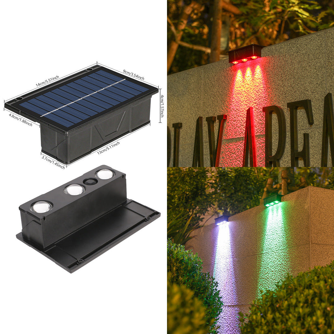 Outdoor Solar RGB Wall-Mounted Accent Lights With Dual-Beam Waterproof Design Kalsten