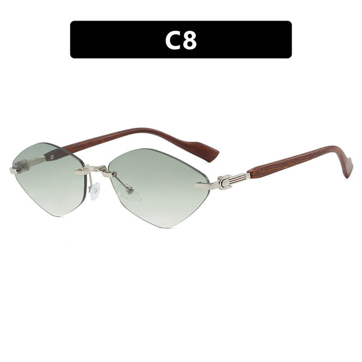 Women's geometric sunglasses with luxurious wooden arms and polarized lenses Kalsten