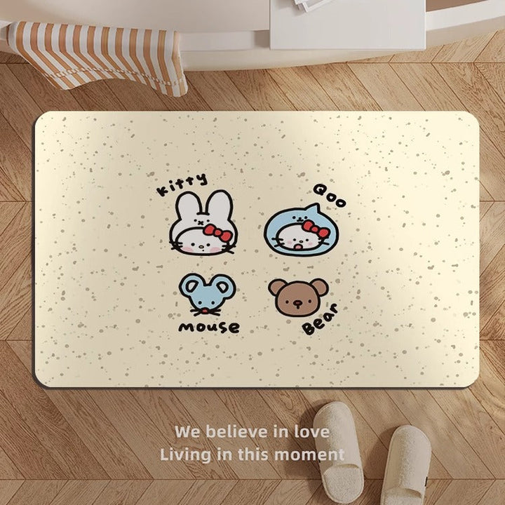 Cute Kitty-Themed Memory Foam Bath Mat Kalsten