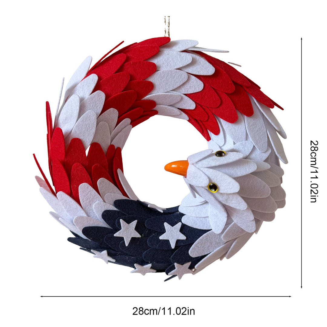 Unisex nan handcrafted felt eagle wreath with layered feather texture and hanging loop Kalsten