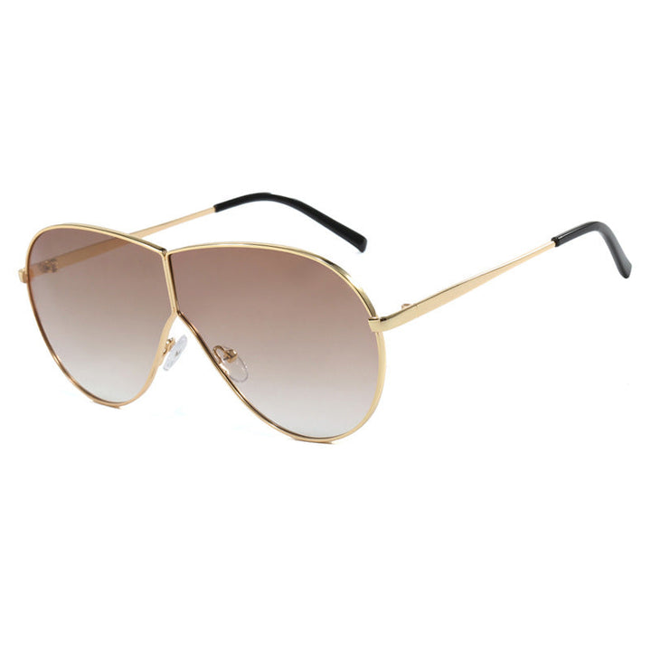 Women's pilot sunglasses with elegant golden frame and blue lenses Kalsten