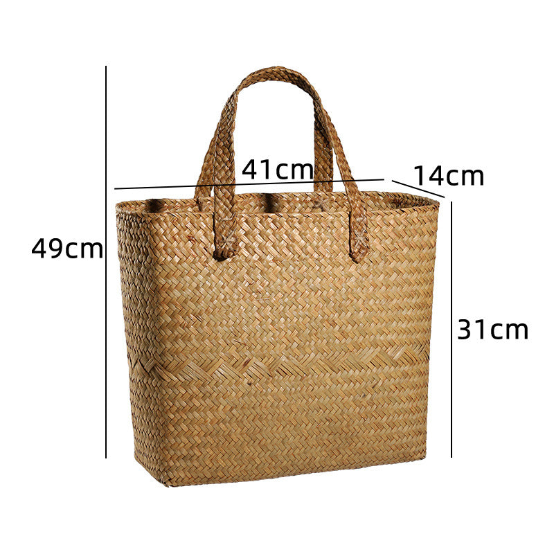 Premium Handwoven Natural Storage Tote Kalsten
