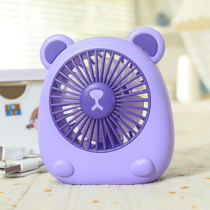 Ladies Portable Hand Fan with Creative Bear Design Kalsten