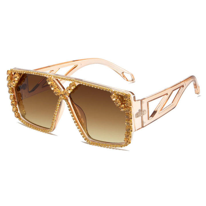 Women's Glamorous Oversized Sunglasses with Sparkling Frame and UV Protection Kalsten