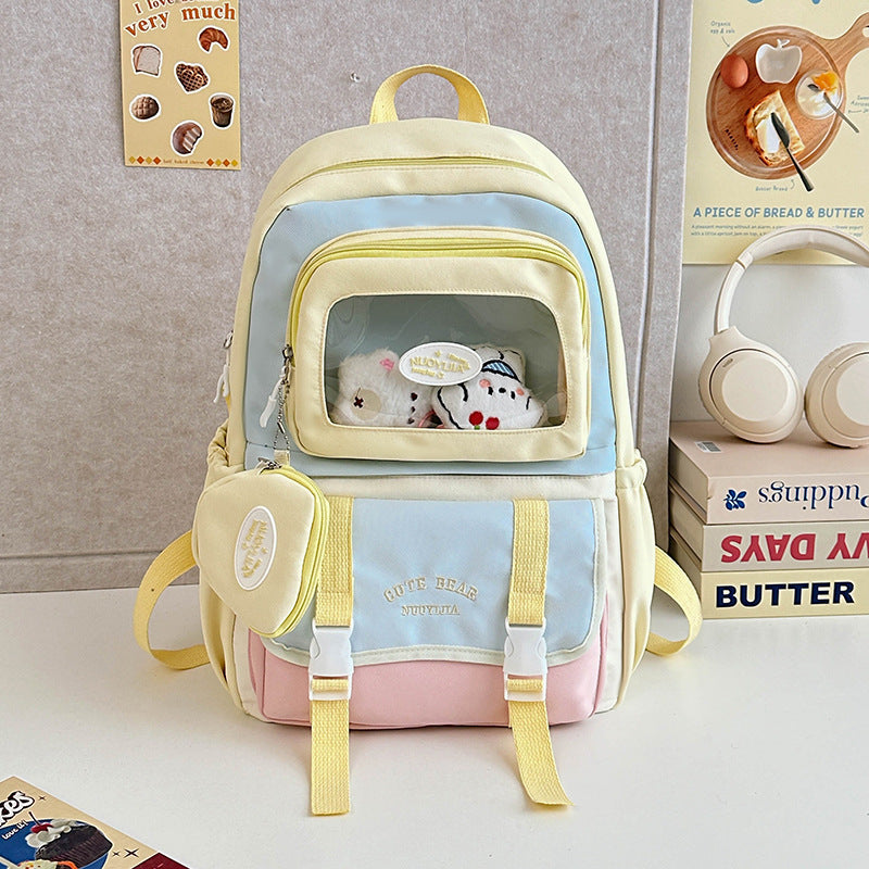 Cute Character-Themed Clear School Backpack