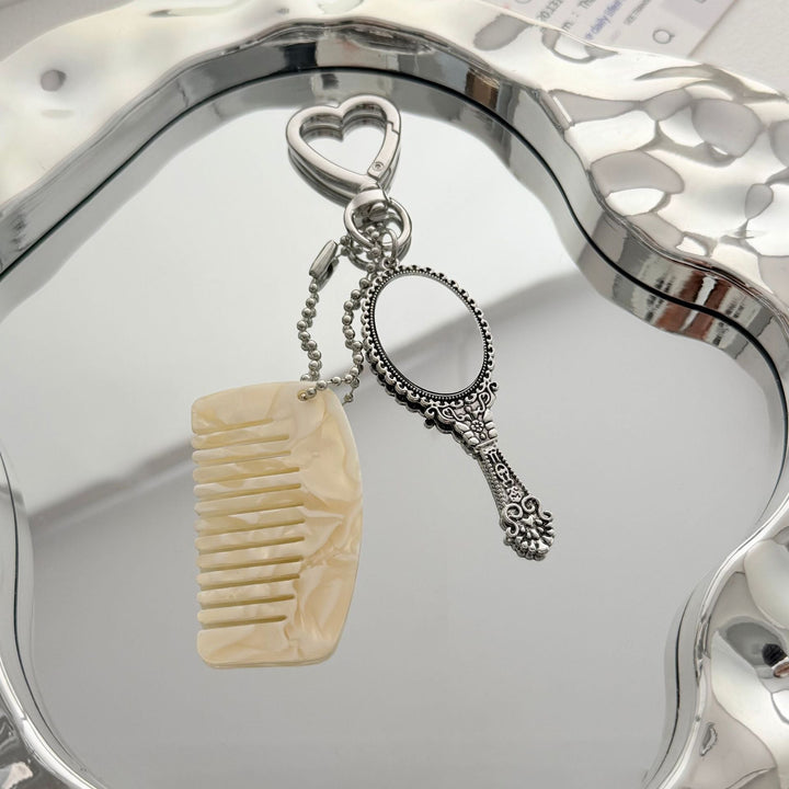Charming Compact Mirror and Comb Keychain Kalsten