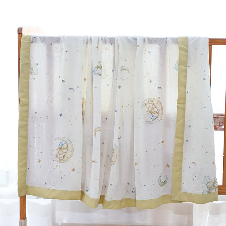 Unisex Nan cozy baby blanket made of cotton muslin with breathable filling and satin edge Kalsten