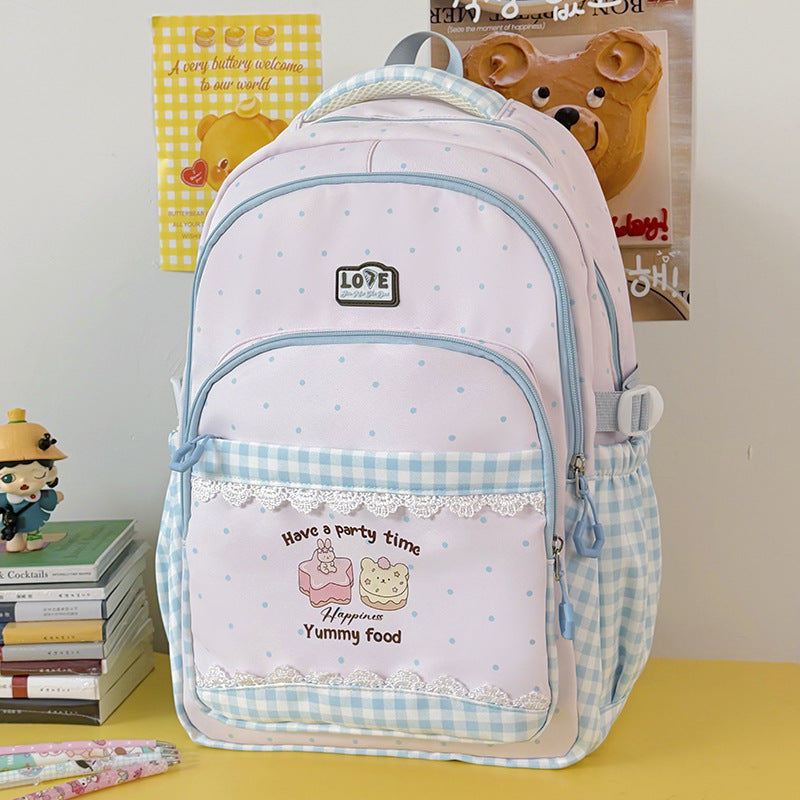 Decorative Polka Dot School Backpack