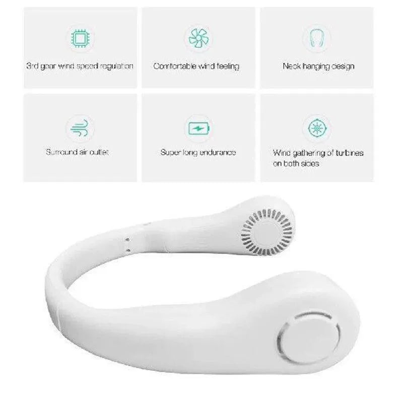 Unisex one size ergonomic U-shaped portable neck cooling fan with bladeless airflow Kalsten