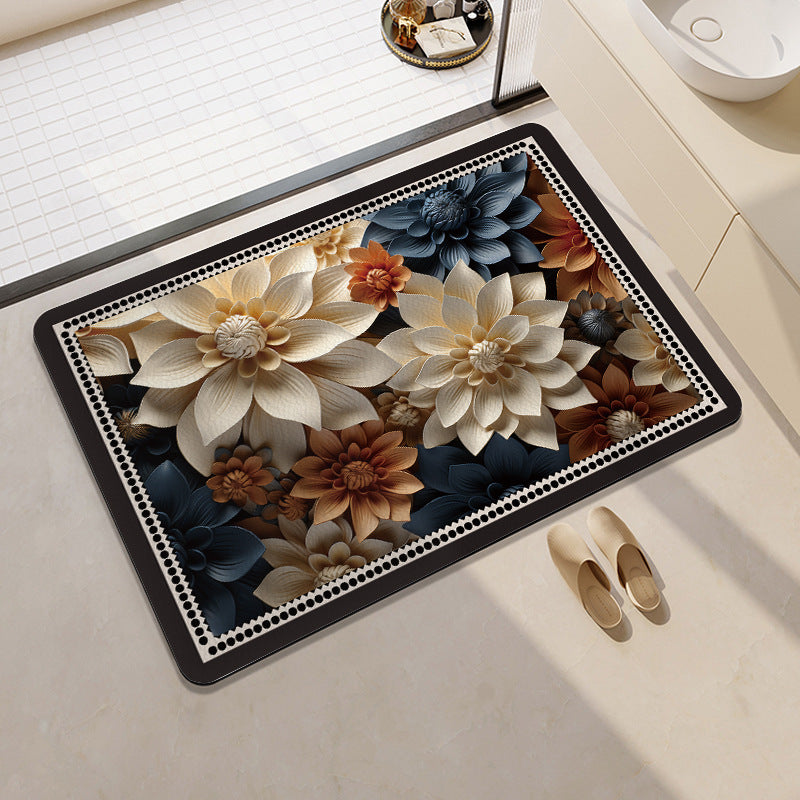 Geometric Patterned Memory Foam Bath Mat Acalora