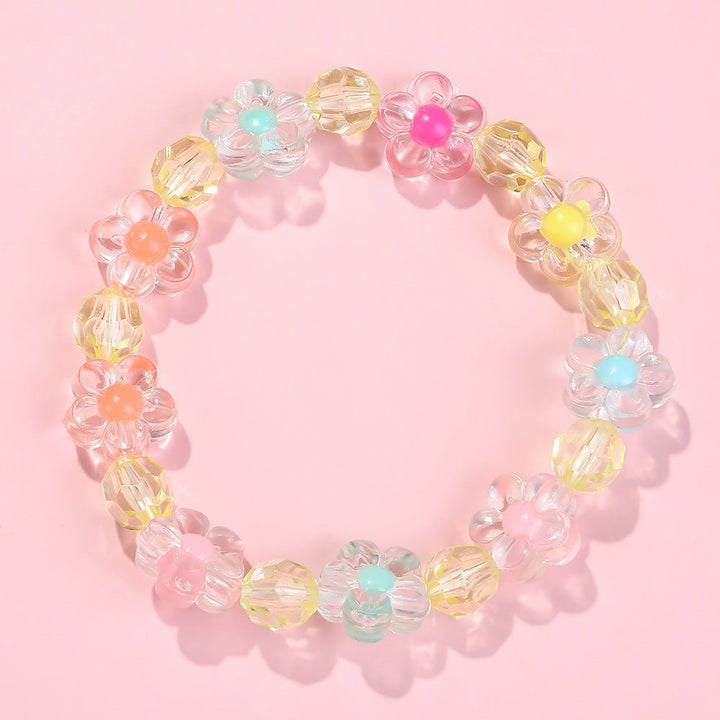 Friendship bracelet with colorful flower motifs Kalsten