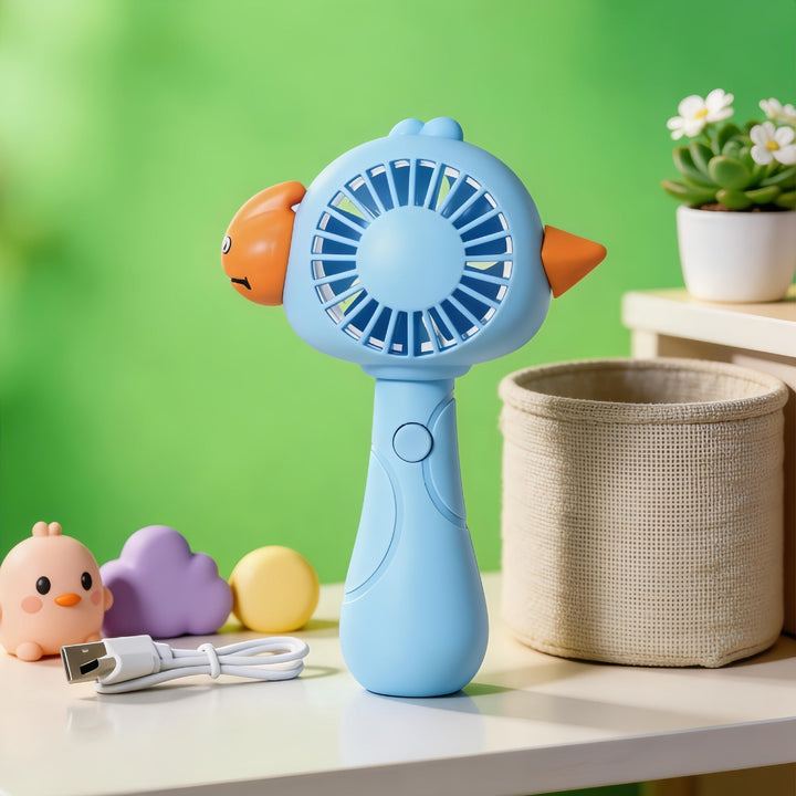 Ladies portable hand fan in playful bird design Kalsten