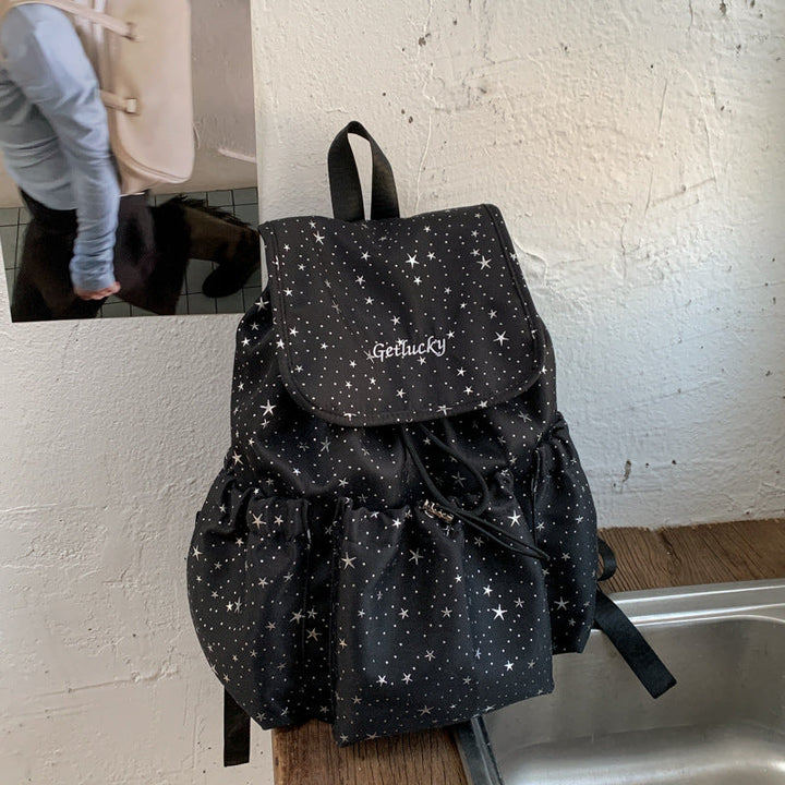 Lightweight Star-Patterned School Backpack