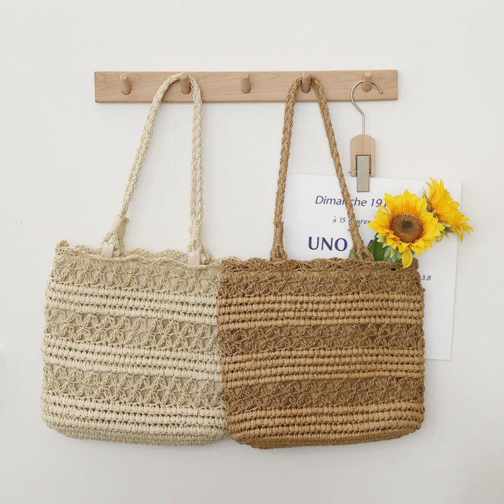 Hand-knotted beach bag in modern mesh design Kalsten