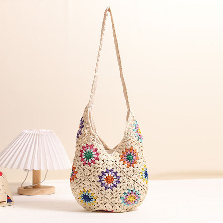 Handmade Crocheted Bag with Colorful Flower Design Kalsten
