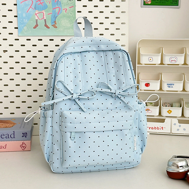Cute Polka Dot Student School Backpack