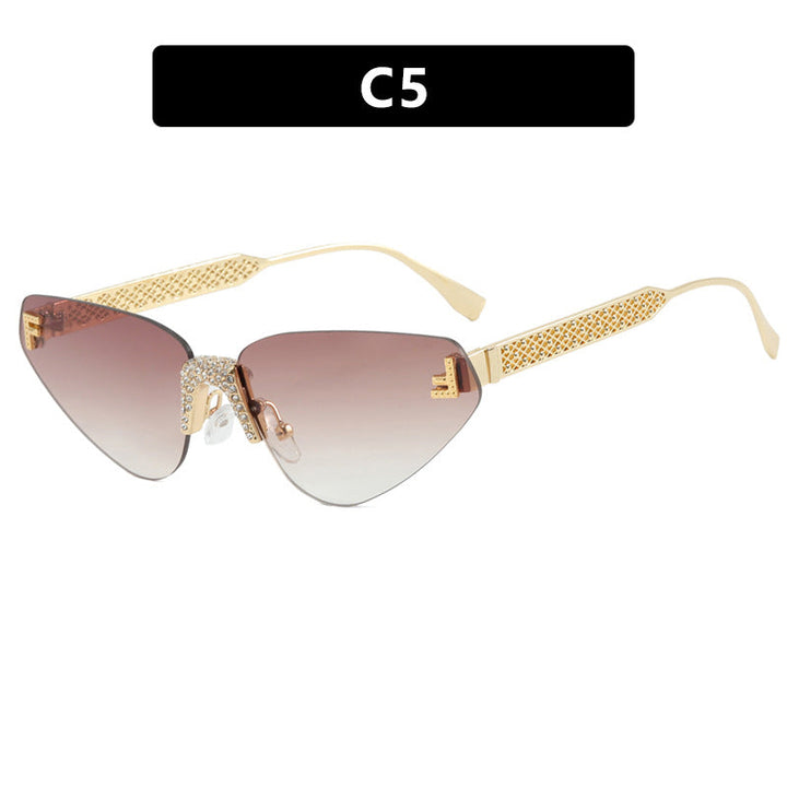 Women Designer Cat Eye Sunglasses with Sparkling Rhinestone Embellishment Kalsten