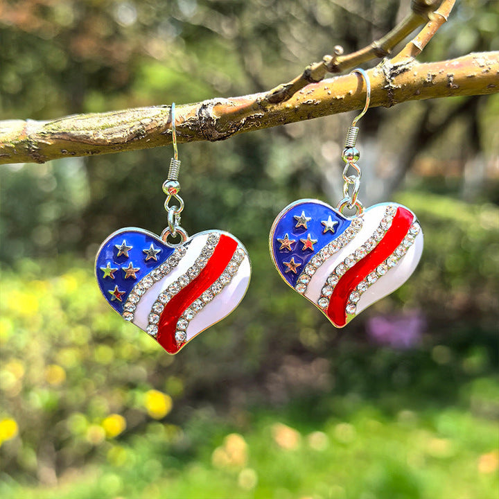 Women's hanging star earrings with enamel and crystal embellishments Kalsten