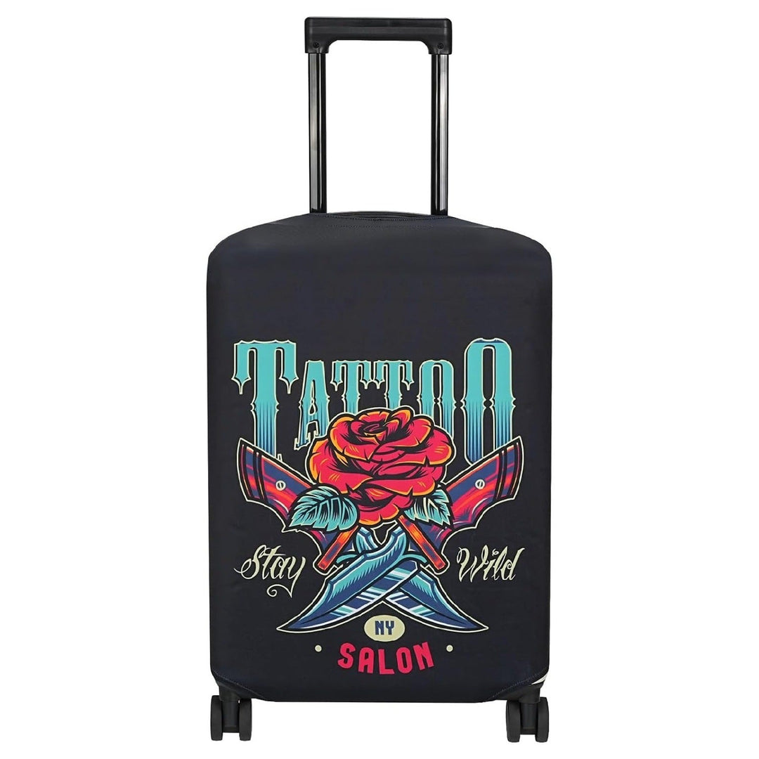 Unisex non-elastic suitcase cover with mandala motif, stretch protective cover for telescopic handle and wheels Kalsten