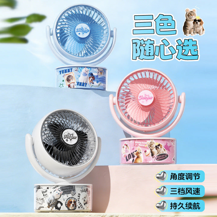 Ladies compact handheld fan with cute animal design Kalsten