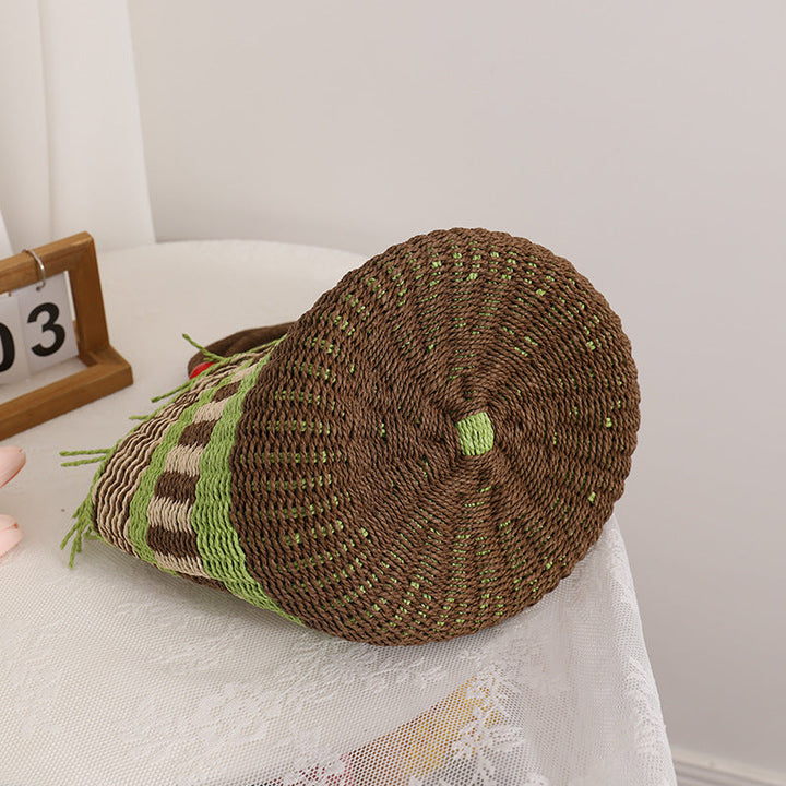 Handmade basket bag with cheerful garden design Kalsten