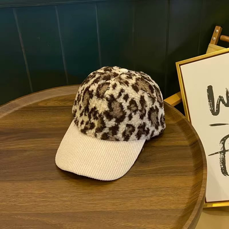 Women's Leopard Print Fleece Baseball Cap Kalsten