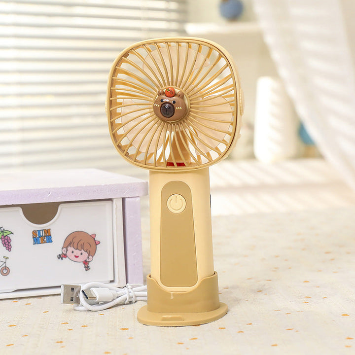 Women's Portable Mini Hand Fan with Ergonomic Handle and Cute Animal Design Kalsten