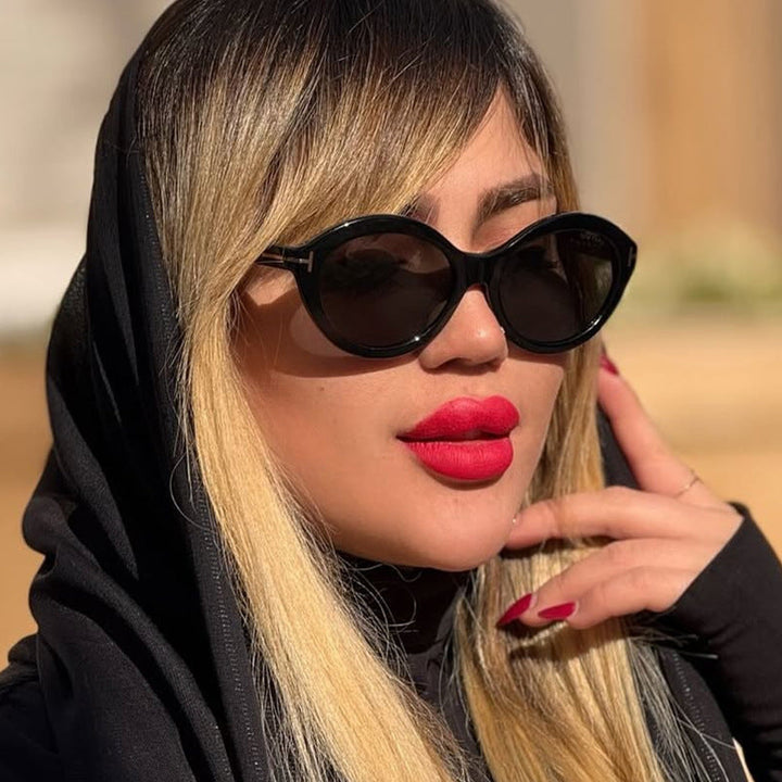 Ladies fashionable sunglasses with innovative oval frame and UV protection Kalsten
