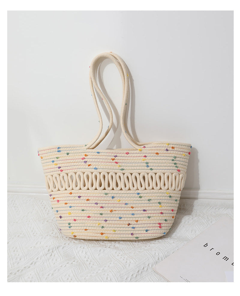 Elegant Handcrafted Beach Bag with Fine Braided Pattern Kalsten
