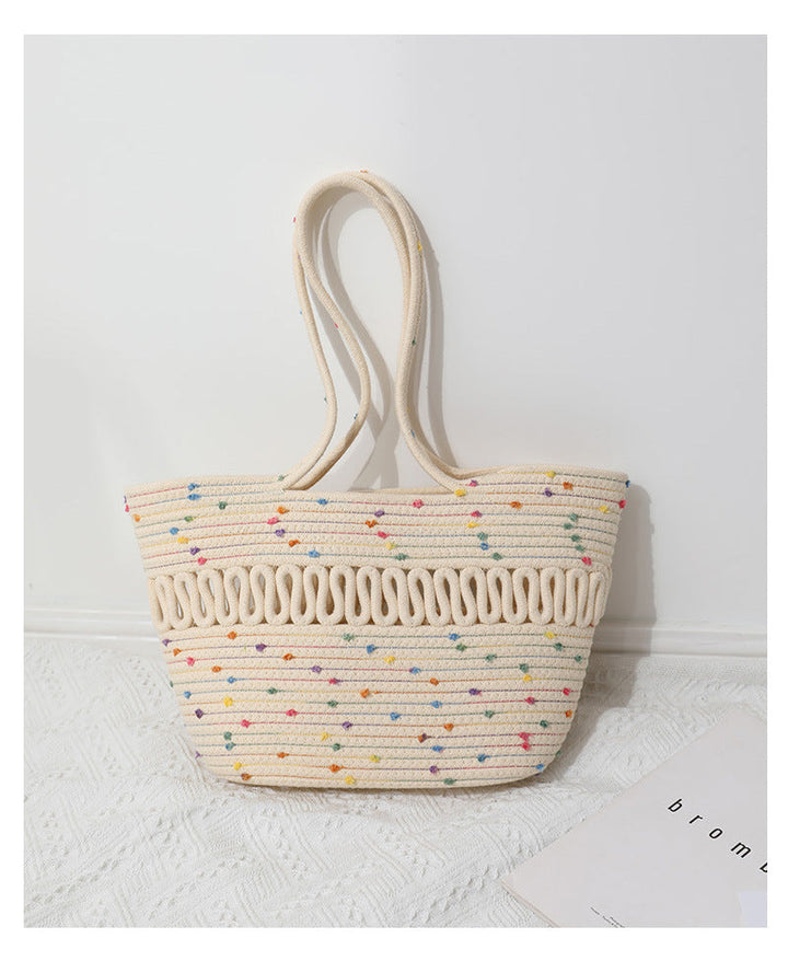 Elegant Handcrafted Beach Bag with Fine Braided Pattern Kalsten