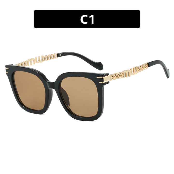 Ladies trendy square sunglasses with elegant frame and stylish gold accent Kalsten