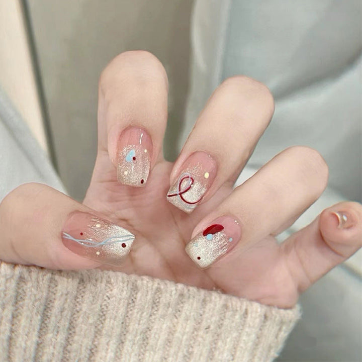 Artificial nails in elegant glitter pattern Kalsten