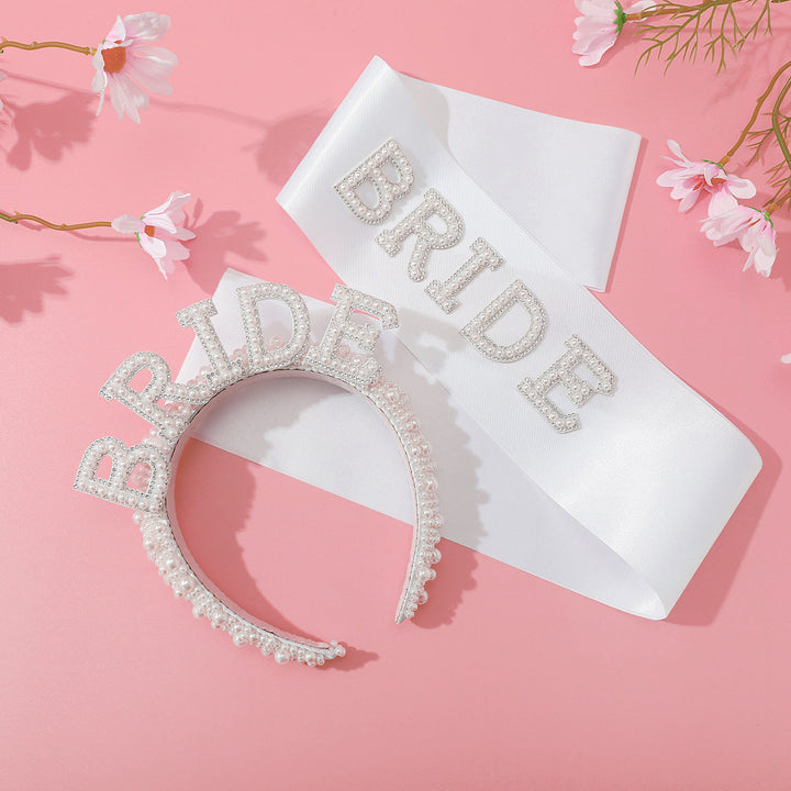 Women's Bridal Satin Ribbon with Sparkling Crystals Kalsten