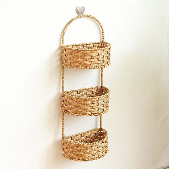 Double-Tiered Wicker Storage Basket Kalsten