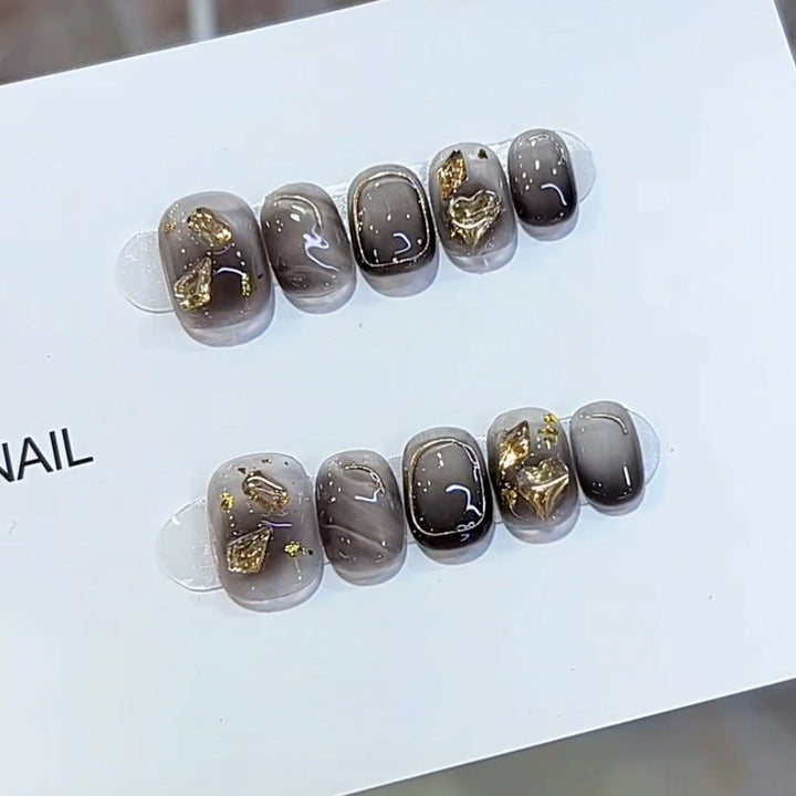 Artistic Marble Effect Press-On Nail Set Kalsten