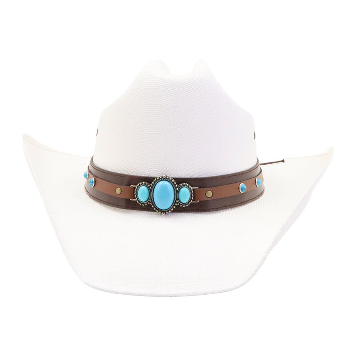 Turquoise Straw Western Hat | Kalsten