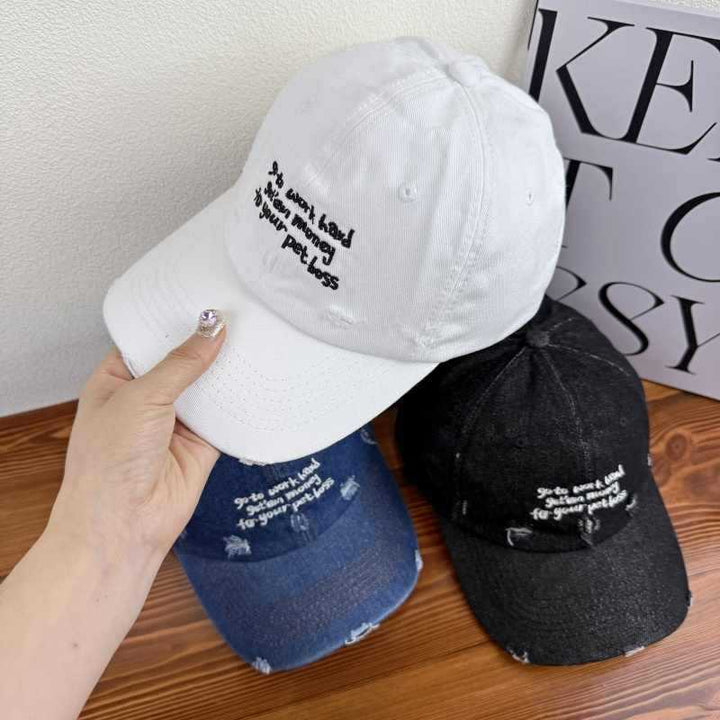 Women's Distressed Denim Statement Cap Kalsten