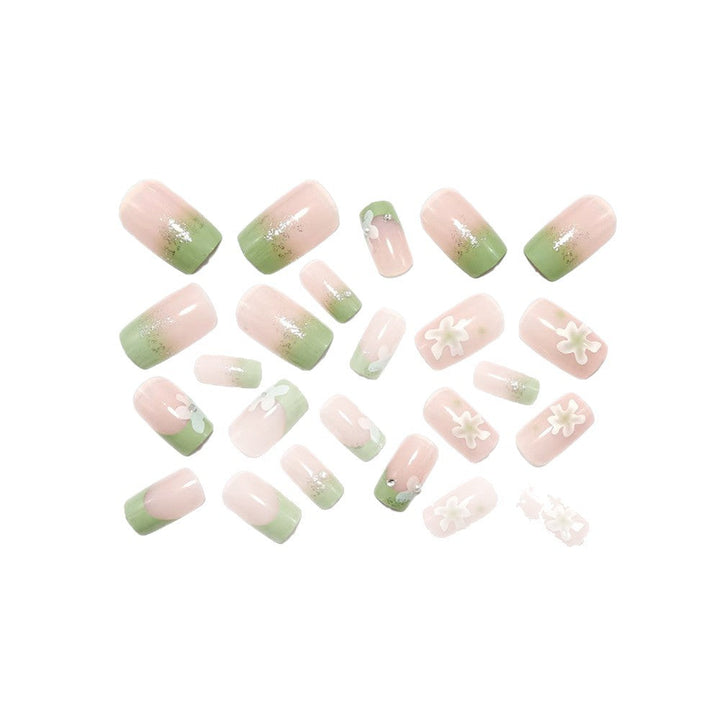 Artificial nails with floral accents and glitter coating Kalsten
