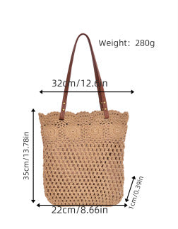 Designer shopping bag with hand-crocheted detail Kalsten