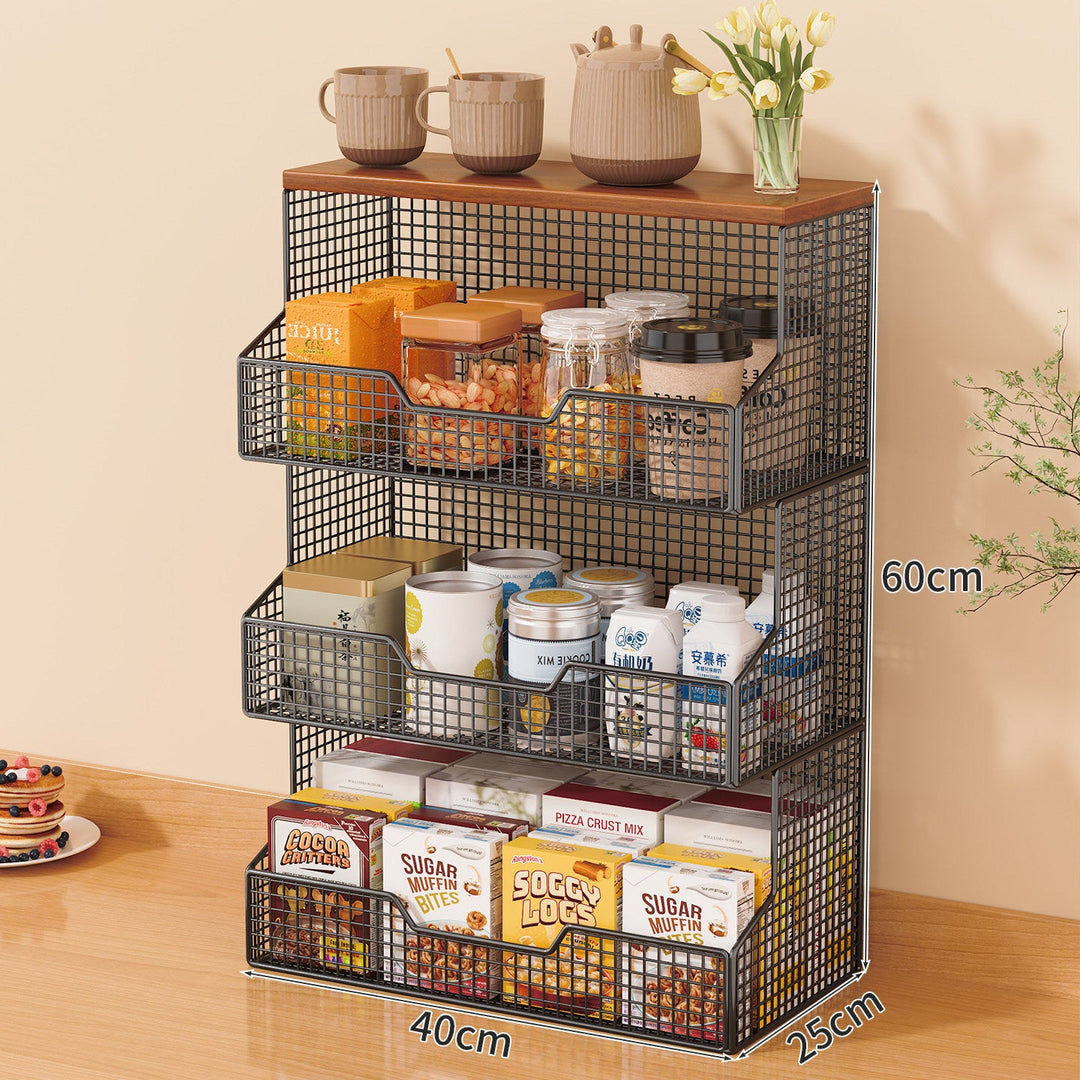 Multi-Tiered Rolling Kitchen Storage Rack Kalsten