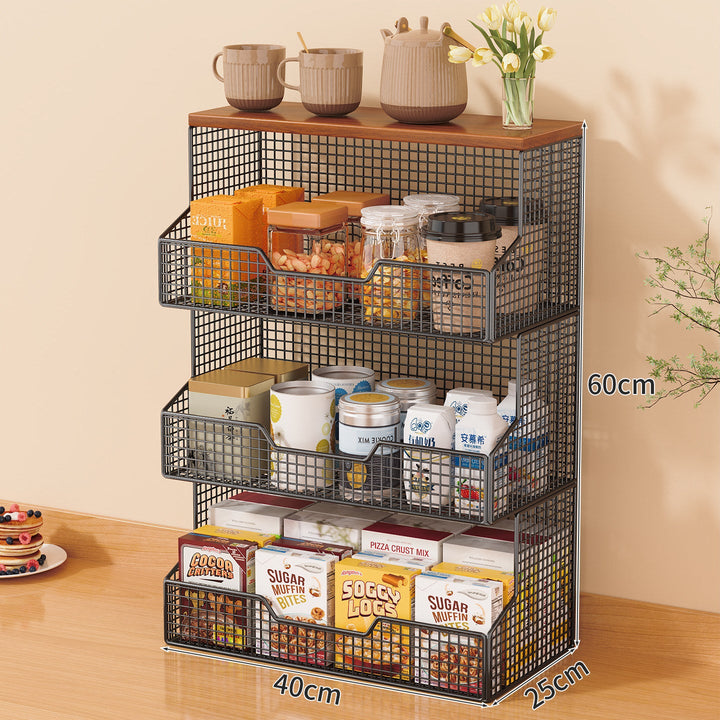 Multi-Tiered Rolling Kitchen Storage Rack Kalsten