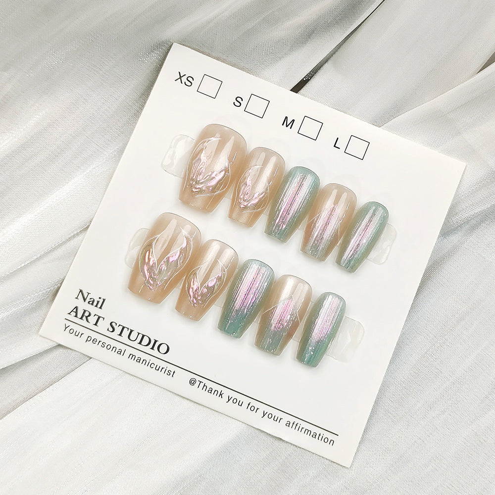 Artificial nail tips with shimmering design Kalsten