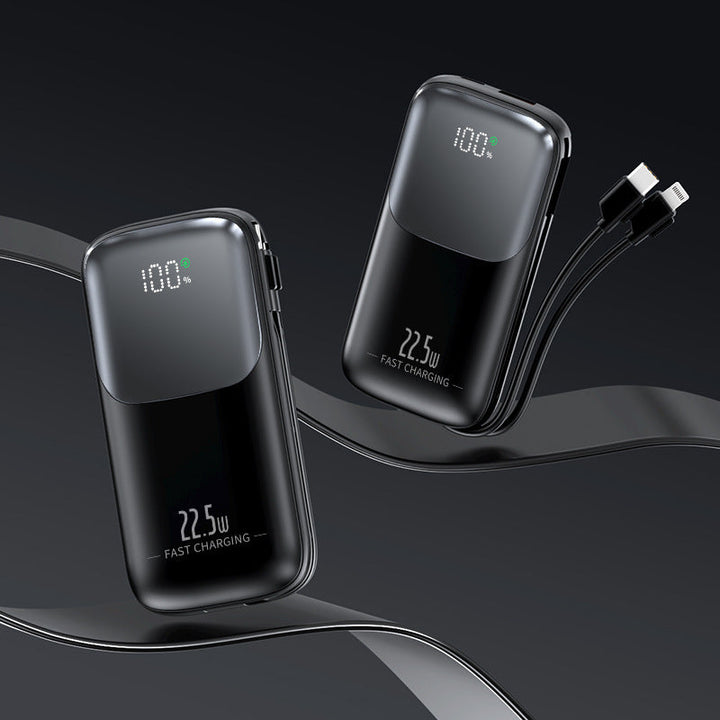 High-performance power bank with intelligent charge indicator and integrated cable Kalsten