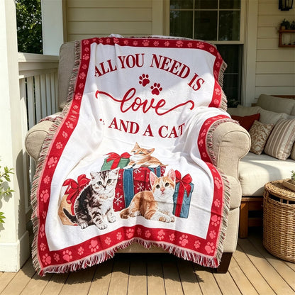 Cat-Themed Cozy Throw Blanket