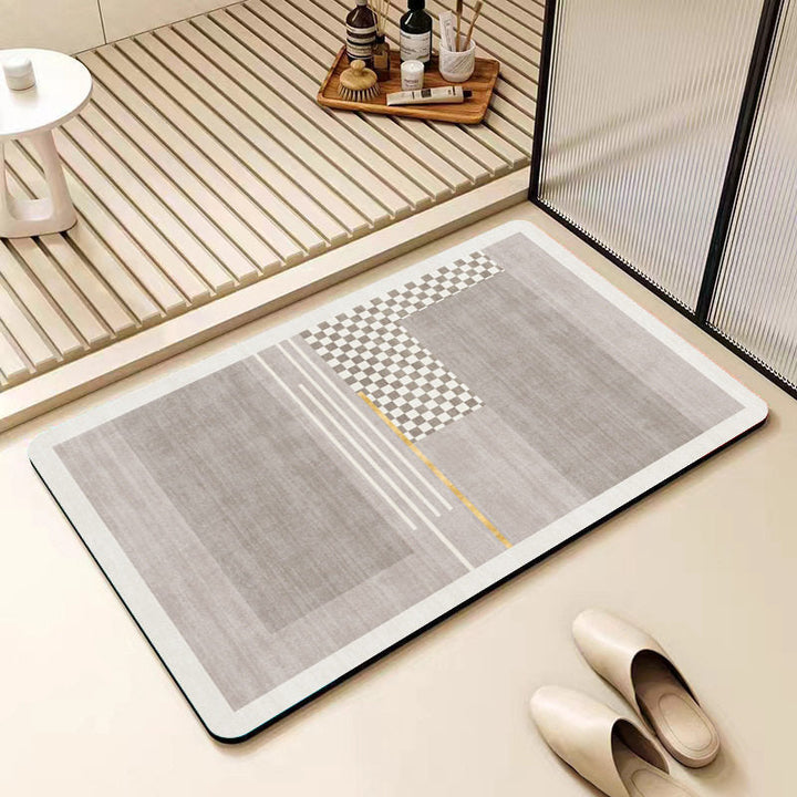 Non-Slip Geometric Pattern Bathroom Mat Kalsten