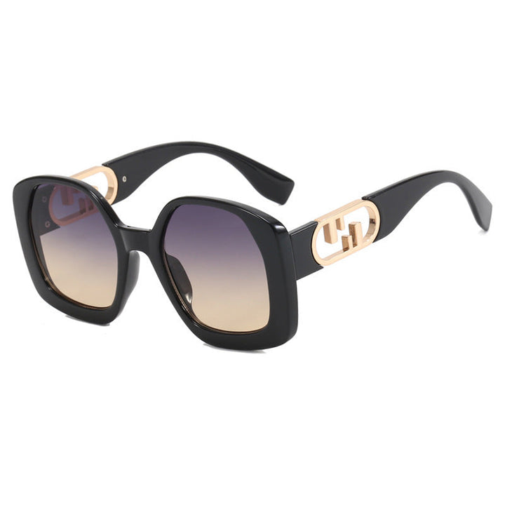Women oversized sunglasses with extravagant geometric frame and elegant accents Kalsten