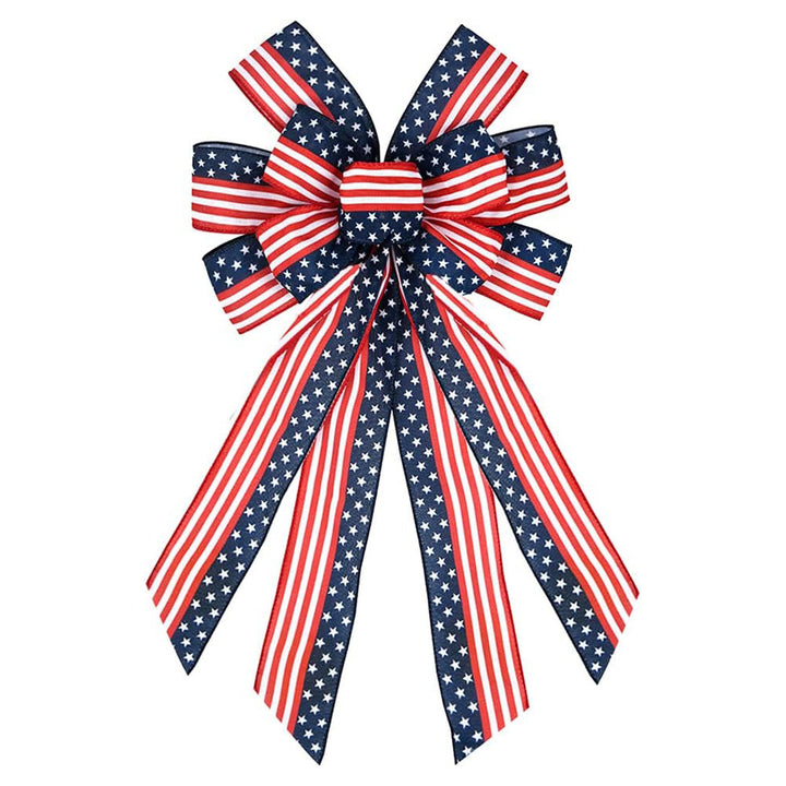 Unisex decorative bow in large size with long ribbons and star pattern for door and wall decoration Kalsten