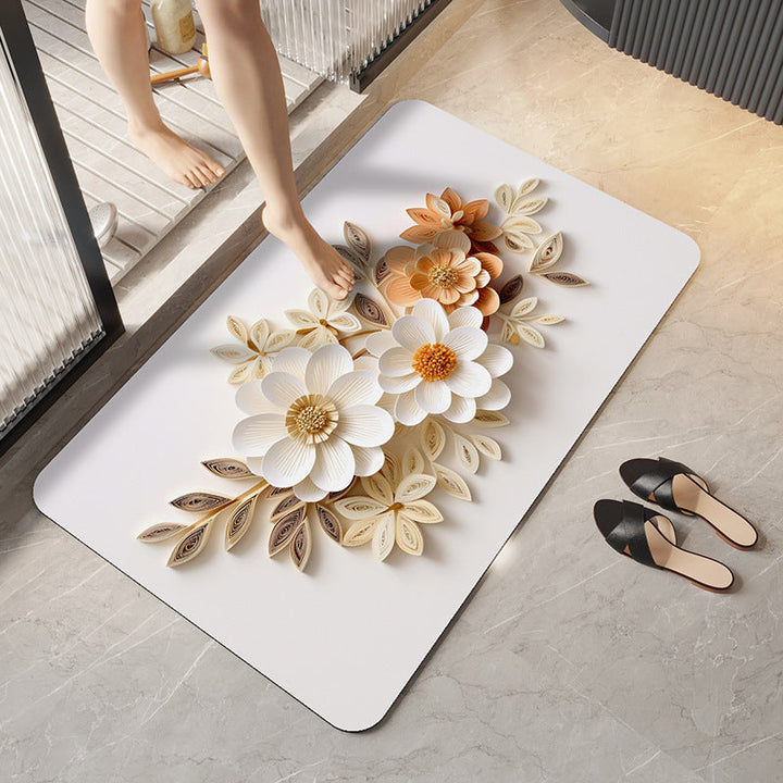 Artistic Floral Design Bath Mat Kalsten