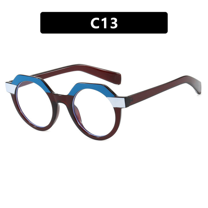 Ladies extravagant round sunglasses with colored accented frame Kalsten