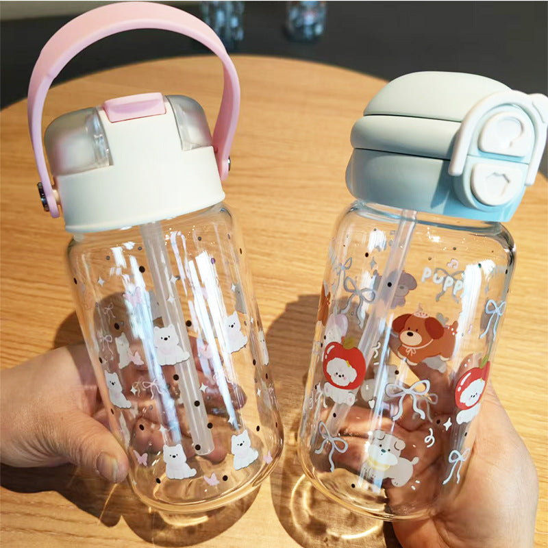 Ladies creative water bottle with integrated silicone carrying loop Kalsten